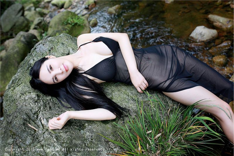 图片[4]-[TGOD写真] 2015.06.02 御姐化身清纯女神 顾欣怡 夏日小溪套图-芒果图库