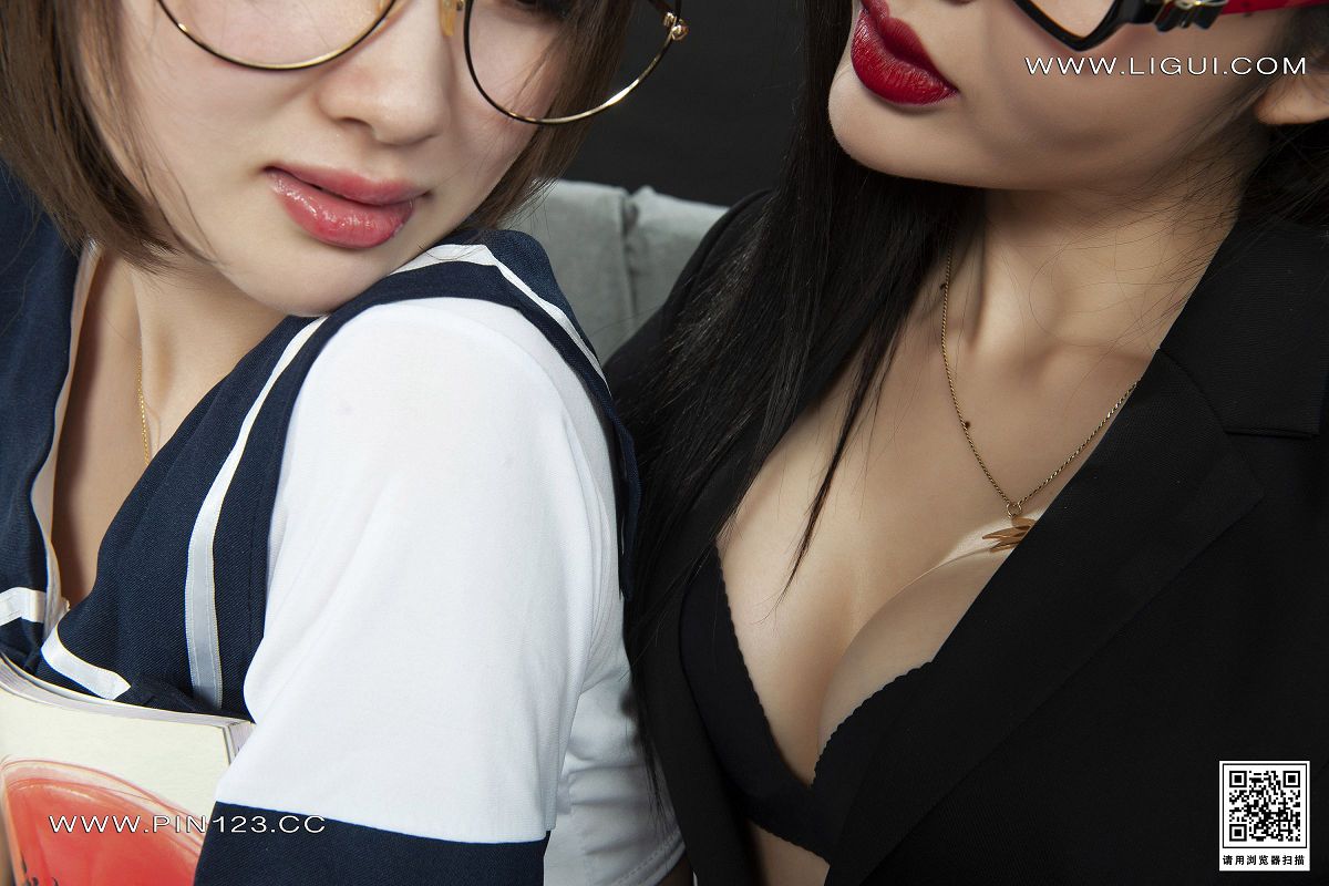 图片[4]-[Ligui丽柜美腿]2023.04.28 《双生花》- 课外辅导 妖妖＆凉儿-芒果图库